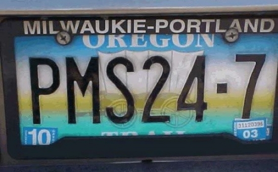 PMS 24-7 license plate